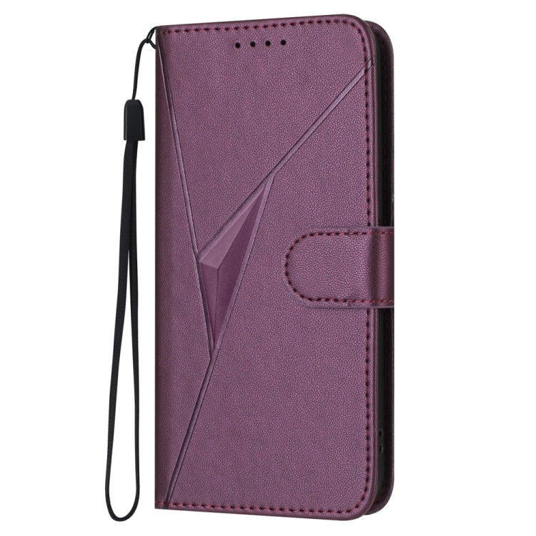 For Huawei Pura 70 Pro / Pura 70 Ultra Triangle Pattern Buckle Clasp Leather Phone Case(Dark Purple) - Huawei Cases by PMC Jewellery | Online Shopping South Africa | PMC Jewellery | Buy Now Pay Later Mobicred