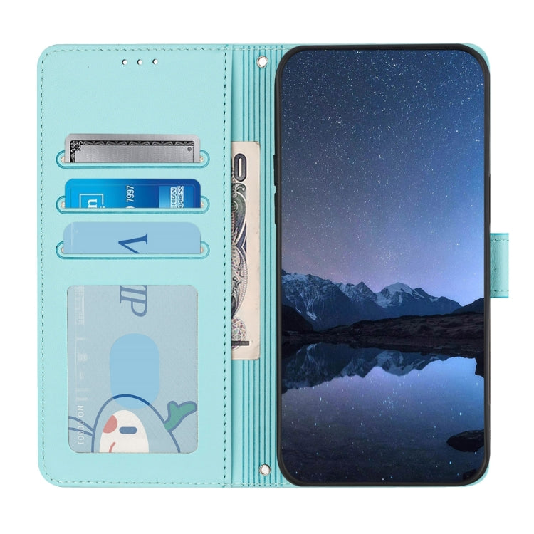For Boost Mobile Celero 5G 2024 Cat Rat Embossed RFID Leather Phone Case with Lanyard(Mint Green) - More Brand by PMC Jewellery | Online Shopping South Africa | PMC Jewellery | Buy Now Pay Later Mobicred