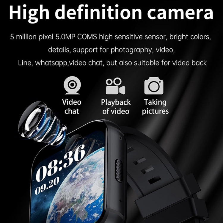 UNIWA DM66 4G Calling Smart Watch, 2GB+16GB, 1.99 inch IPS Screen Android 9.0 Support WiFi GPS(Silver) - free shipping - PMC TechLife - Order now!