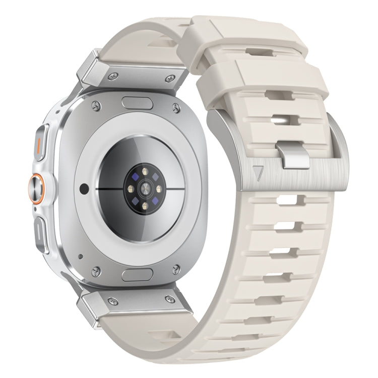 For Samsung Galaxy Watch Ultra 47mm Steel Buckle Fluororubber Watch Band(Silver Starlight) - free shipping - PMC TechLife - Order now!
