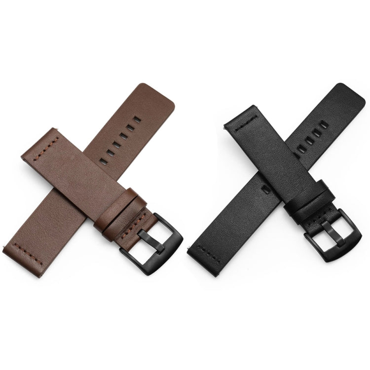For Suunto 9 / Suunto 7 Steel Buckle 24mm Genuine Leather Watch Band(Blue Silver) - free shipping - PMC TechLife - Order now!