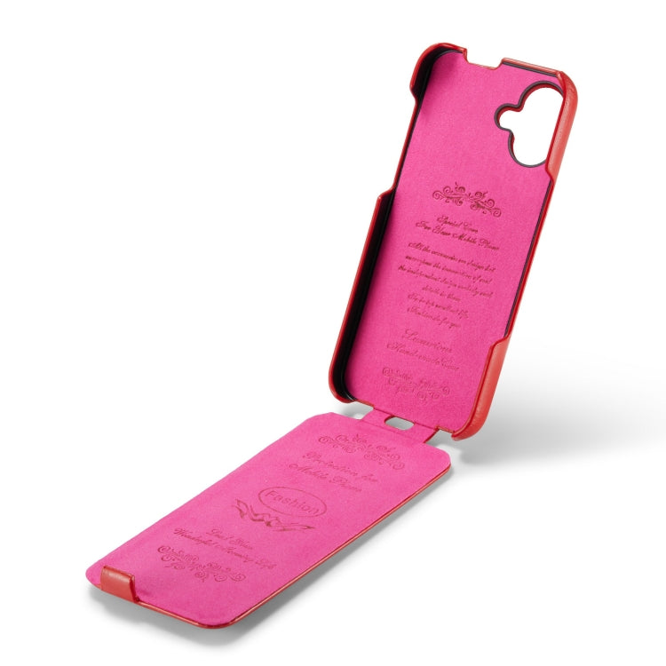 For iPhone 16 Fierre Shann 64 Texture Vertical Flip PU Leather Phone Case(Red) - free shipping - PMC Jewellery - Order now!