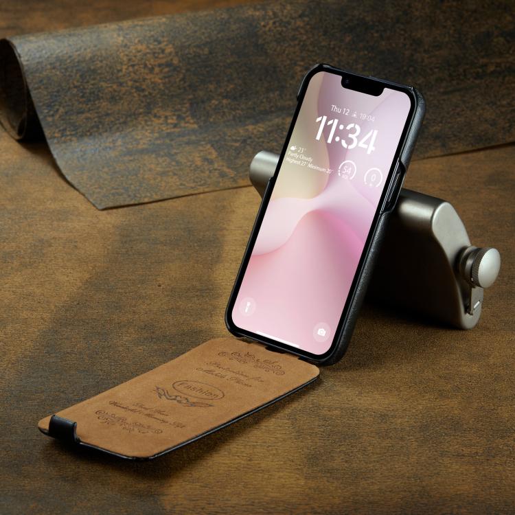 For iPhone 16e Fierre Shann 64 Texture Vertical Flip PU Leather Phone Case(Black) - free shipping - PMc TechLife - Order now!