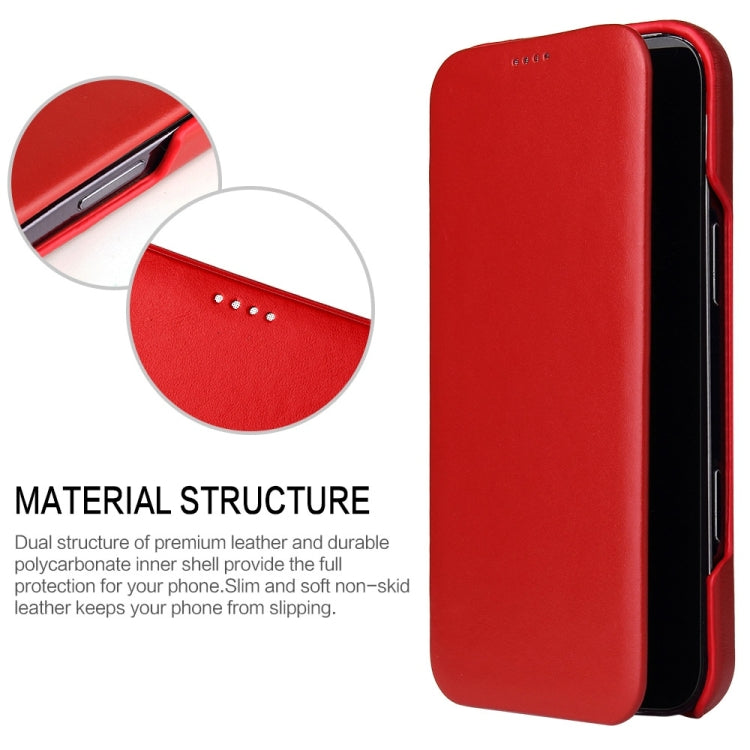 For iPhone 16 Pro Max Fierre Shann Top Layer Cowhide Business Magnetic Leather Phone Case(Red) - free shipping - PMC Jewellery - Order now!