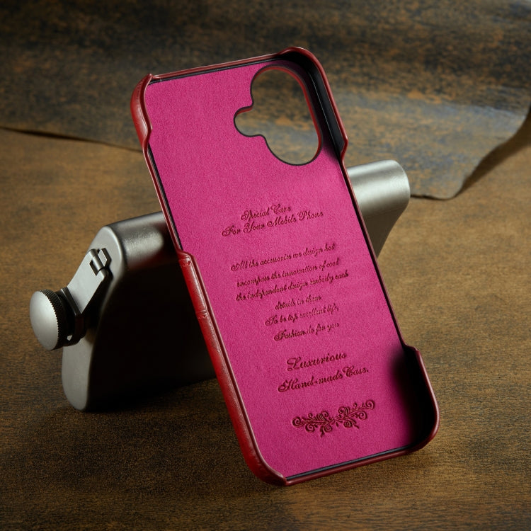 For iPhone 16 Plus Fierre Shann Retro Oil Wax Texture Card Slots PU Leather Phone Case(Red) - iPhone 16 Plus Cases by FIERRE SHANN | Online Shopping South Africa | PMC Jewellery | Buy Now Pay Later Mobicred