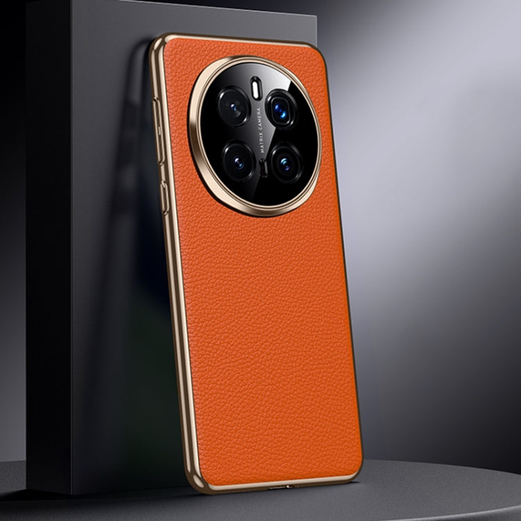 For Honor Magic7 Pro Genuine Leather PC Phone Case(Orange) - Honor Cases by PMC TechLife | Online Shopping South Africa | PMC TechLife | Buy Now Pay Later Mobicred