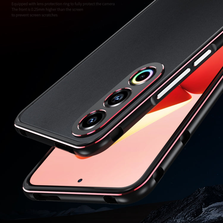 For Meizu 21 Aurora Series Lens Protector + Metal Frame Phone Case(Black Purple) - Meizu by PMC TechLife | Online Shopping South Africa | PMC TechLife | Buy Now Pay Later Mobicred