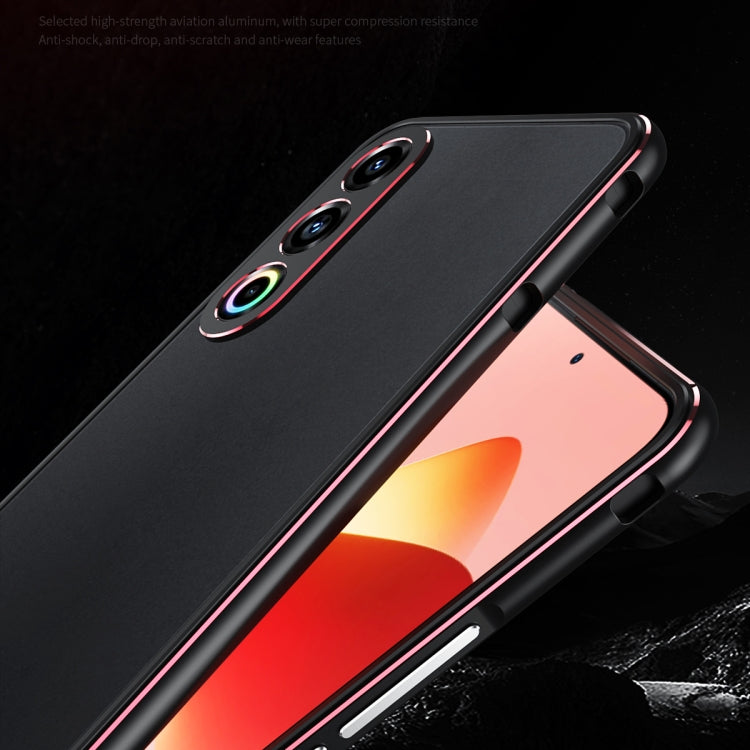 For Meizu 21 Aurora Series Lens Protector + Metal Frame Phone Case(Black Purple) - Meizu by PMC TechLife | Online Shopping South Africa | PMC TechLife | Buy Now Pay Later Mobicred