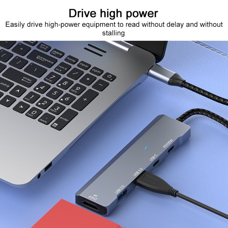 ADS-336 5 in 1 4K 60Hz HDMI, 2 x USB-C / Type-C, 2 x USB Multi-function HUB Expander(Dark Grey) - free shipping - PMC TechLife - Order now!