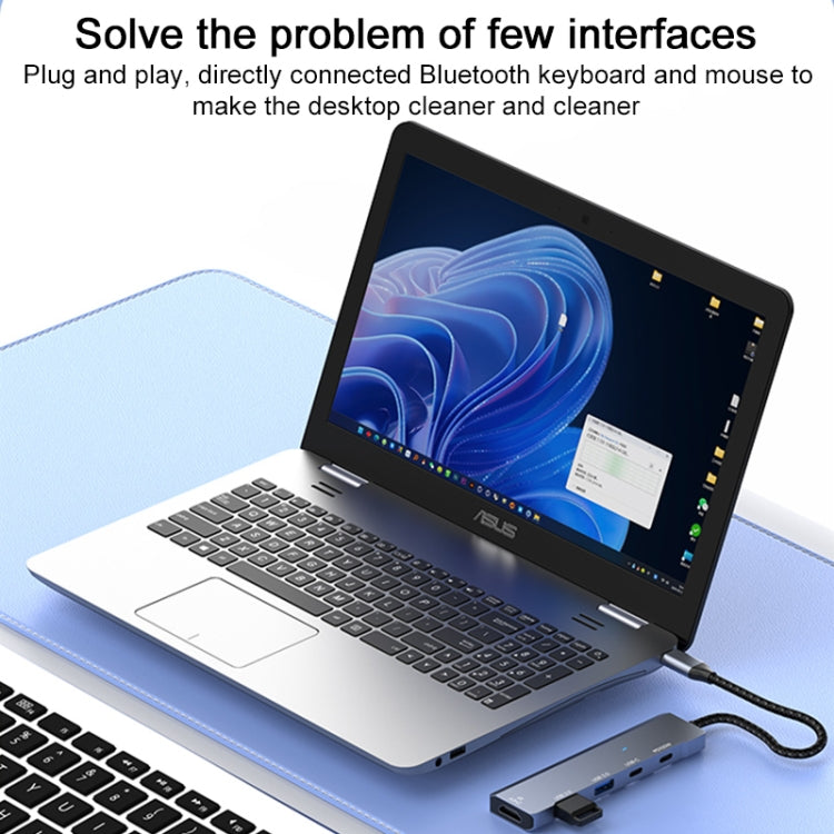 ADS-336 5 in 1 4K 60Hz HDMI, 2 x USB-C / Type-C, 2 x USB Multi-function HUB Expander(Dark Grey) - free shipping - PMC TechLife - Order now!