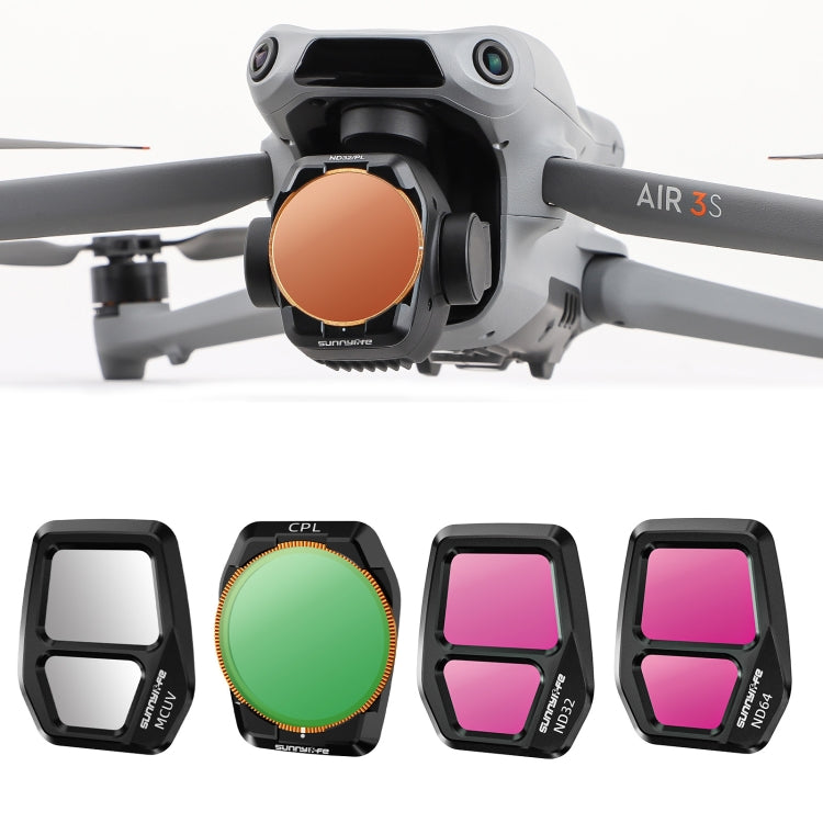 For DJI Air 3S Sunnylife Camera Lens Filter, Filter:4 in 1 UV CPL ND32 ND64 - free shipping - PMC TechLife - Order now!