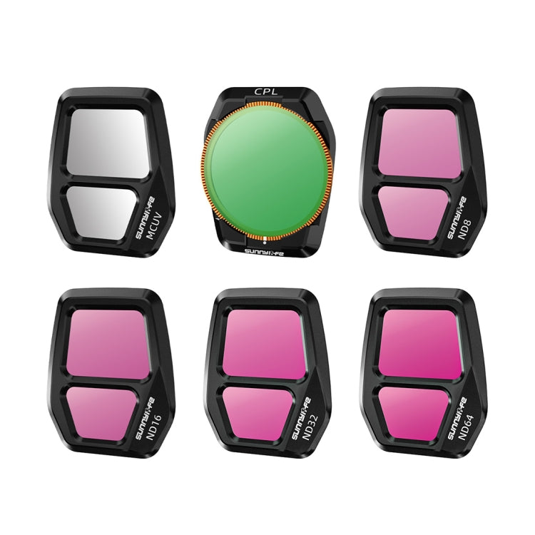 For DJI Air 3S Sunnylife Camera Lens Filter, Filter:6 in 1 UV CPL ND8-64 - free shipping - PMC TechLife - Order now!