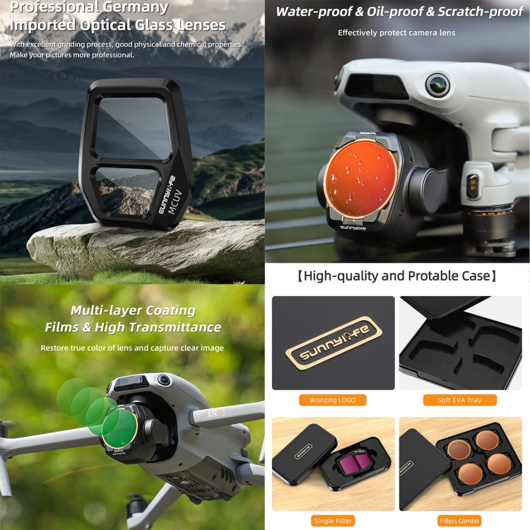 For DJI Air 3S Sunnylife Camera Lens Filter, Filter:ND16 - free shipping - PMC TechLife - Order now!