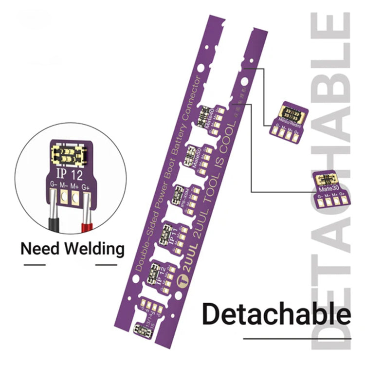 2UUL BT02 Detachable Double Sided Power Boot Battery Connector for iPhone 8 to 15 Pro Max / Android - Test Tools by 2UUL | Online Shopping South Africa | PMC TechLife | Buy Now Pay Later Mobicred