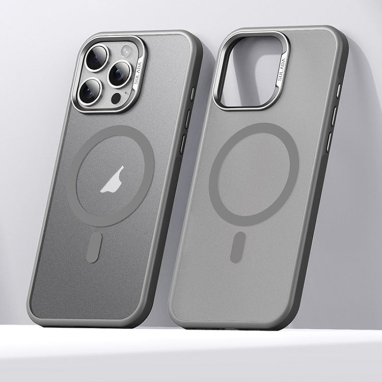 For iPhone 16 Pro Max SULADA Light Sand MagSafe Magnetic PC Hybrid TPU Phone Case(Grey) - free shipping - PMC Jewellery - Order now!