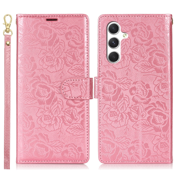 For Samsung Galaxy S25 5G Peony Flowers Imprint Leather Phone Case(Pink) - Galaxy S25 5G Cases by PMC Jewellery | Online Shopping South Africa | PMC Jewellery | Buy Now Pay Later Mobicred