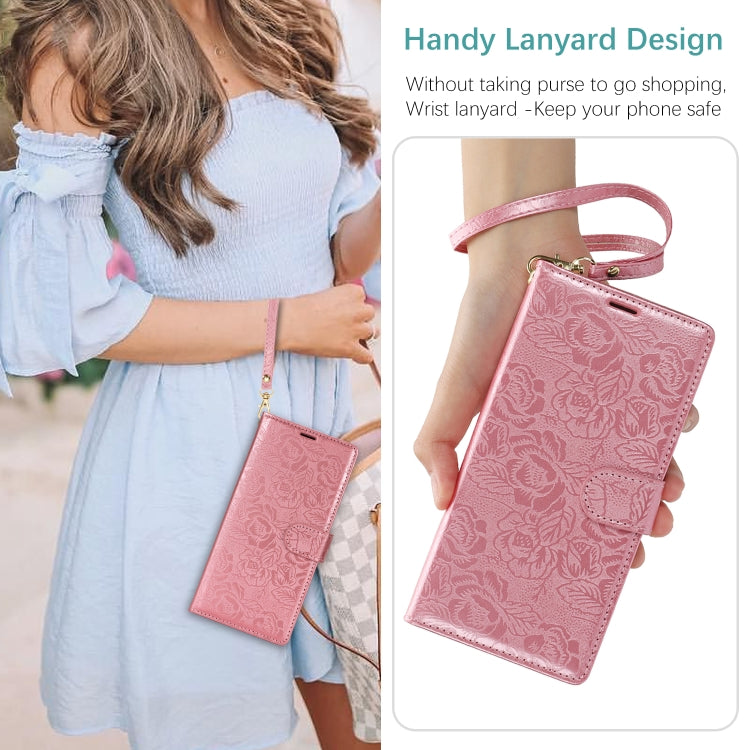 For Samsung Galaxy S25 5G Peony Flowers Imprint Leather Phone Case(Pink) - Galaxy S25 5G Cases by PMC Jewellery | Online Shopping South Africa | PMC Jewellery | Buy Now Pay Later Mobicred