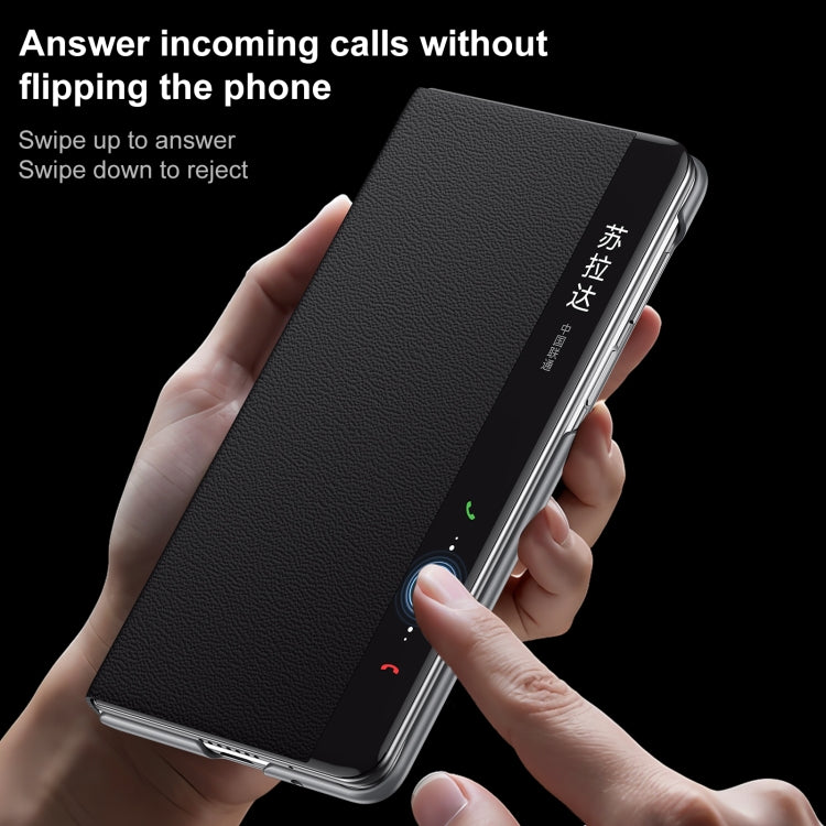 For Huawei Mate X5 / X3 SULADA Smart View Window MagSafe Magnetic Holder Leather Phone Case(Blue) - Huawei Cases by SULADA | Online Shopping South Africa | PMC TechLife | Buy Now Pay Later Mobicred