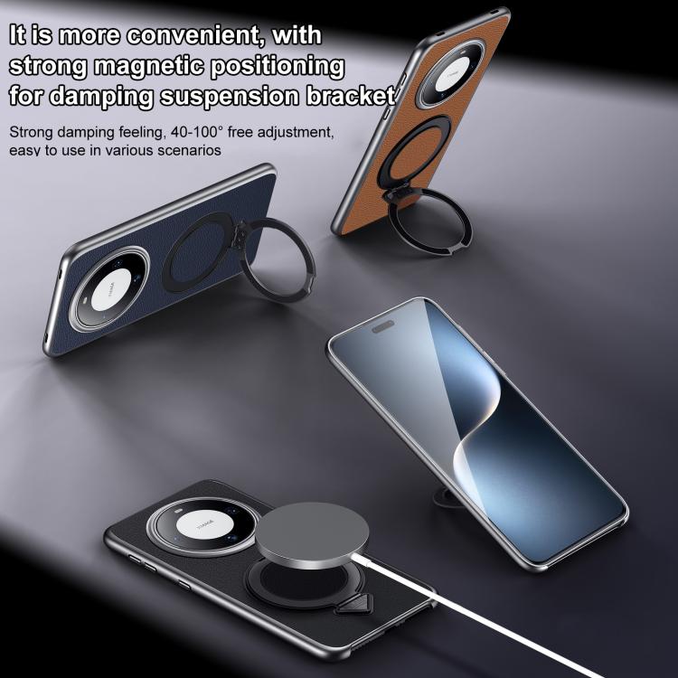 For Huawei Pura 70 SULADA Top Grain Leather MagSafe Magnetic Holder Phone Case(Black) - Huawei Cases by SULADA | Online Shopping South Africa | PMC Jewellery | Buy Now Pay Later Mobicred