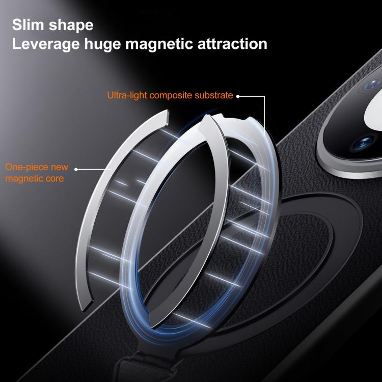 For Huawei Pura 70 SULADA Top Grain Leather MagSafe Magnetic Holder Phone Case(Black) - Huawei Cases by SULADA | Online Shopping South Africa | PMC Jewellery | Buy Now Pay Later Mobicred