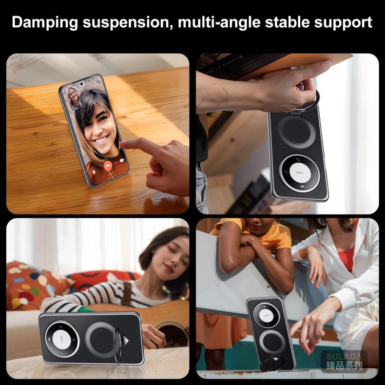 For Huawei Pura 70 Pro / 70 Pro+ SULADA Top Grain Leather MagSafe Magnetic Holder Phone Case(Green) - Huawei Cases by SULADA | Online Shopping South Africa | PMC Jewellery | Buy Now Pay Later Mobicred