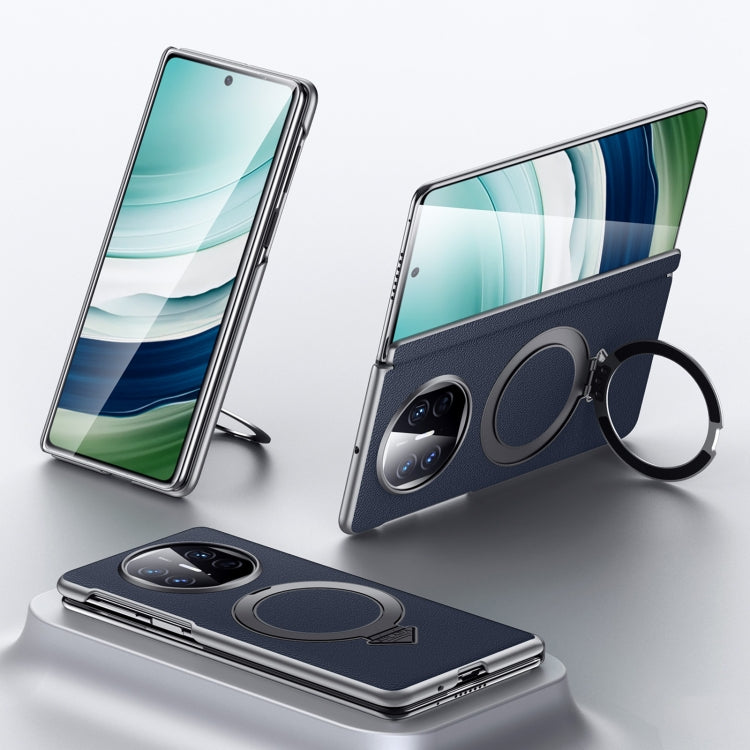 For Huawei Mate X5 / X3 SULADA Top Grain Leather MagSafe Magnetic Holder Phone Case(Blue) - Huawei Cases by SULADA | Online Shopping South Africa | PMC TechLife | Buy Now Pay Later Mobicred