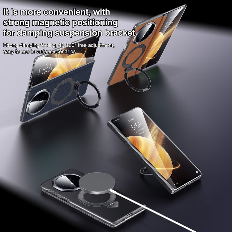 For Honor Magic V3 SULADA Top Grain Leather MagSafe Magnetic Holder Phone Case(Blue) - free shipping - PMC TechLife - Order now!