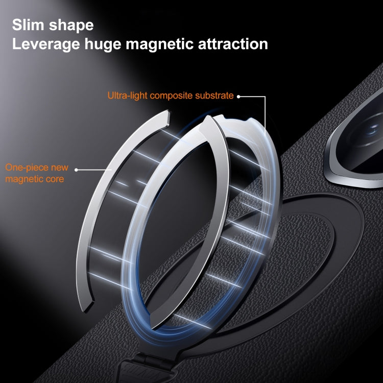 For Honor Magic V3 SULADA Top Grain Leather MagSafe Magnetic Holder Phone Case(Blue) - free shipping - PMC TechLife - Order now!