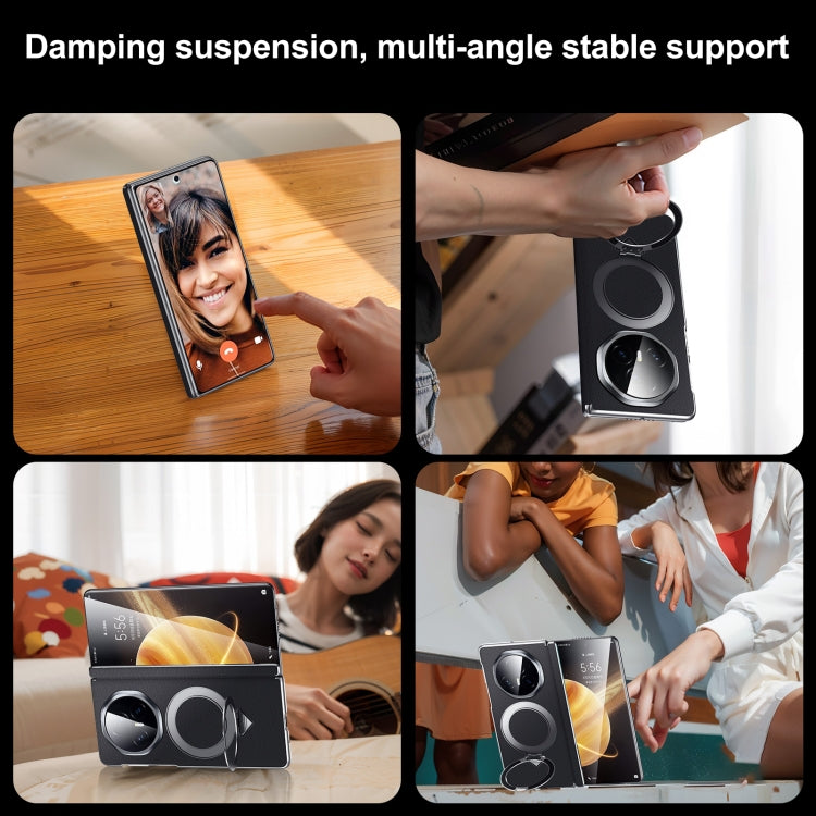 For Honor Magic V3 SULADA Top Grain Leather MagSafe Magnetic Holder Phone Case(Blue) - free shipping - PMC TechLife - Order now!