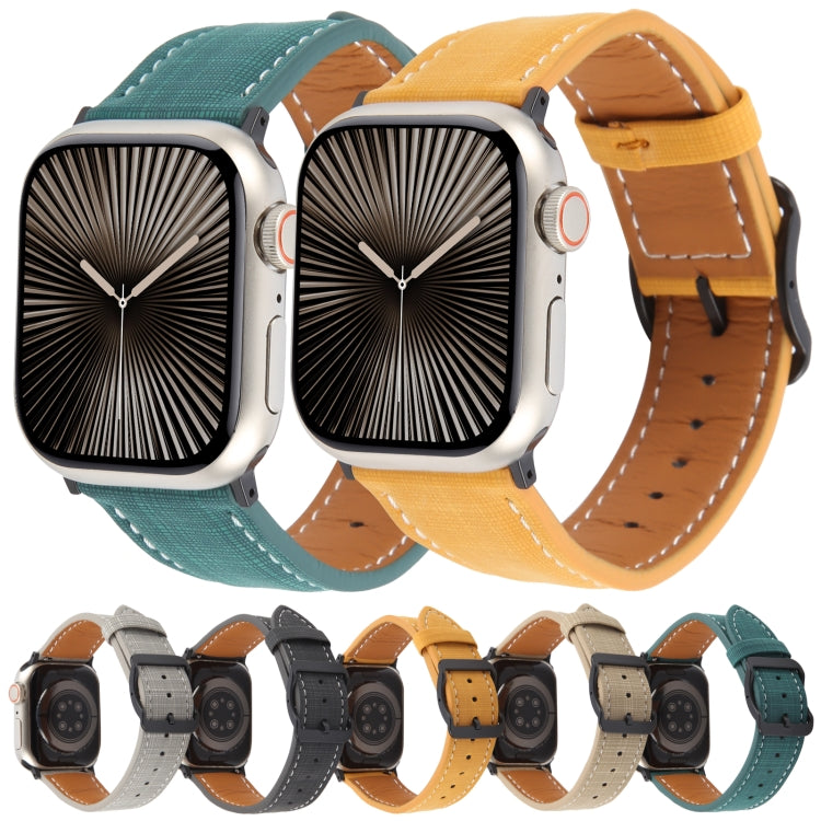 For Apple Watch 46mm / 49mm / 45mm / 44mm Plaid Buckle Microfiber Leather Watch Band(Green) - free shipping - PMc TechLife - Order now!