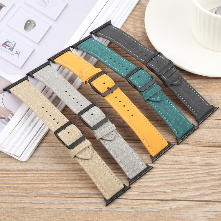 For Apple Watch 46mm / 49mm / 45mm / 44mm Plaid Buckle Microfiber Leather Watch Band(Green) - free shipping - PMc TechLife - Order now!