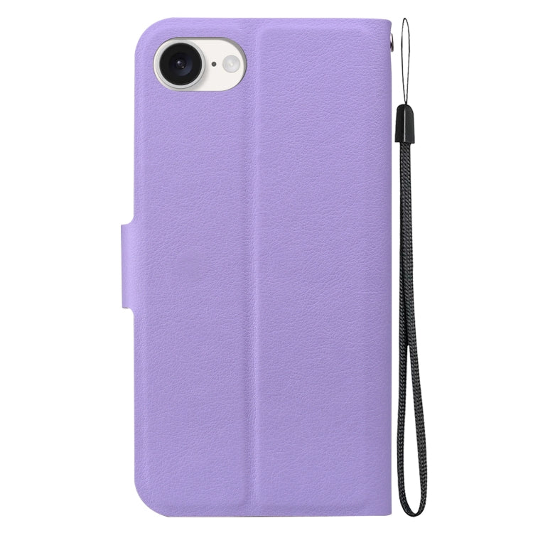 For iPhone 16e Ultra-thin Voltage Magnetic Buckle Leather Phone Case(Purple) - iPhone 16e Cases by PMC TechLife | Online Shopping South Africa | PMC TechLife | Buy Now Pay Later Mobicred