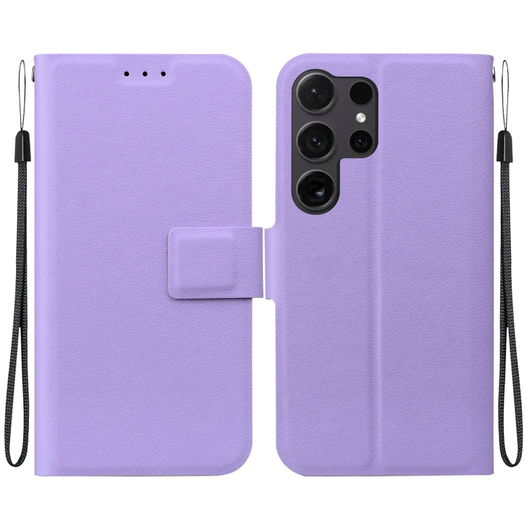 For Samsung Galaxy S25 Ultra 5G Ultra-thin Voltage Magnetic Buckle Leather Phone Case(Purple) - Galaxy S25 Ultra 5G Cases by PMC TechLife | Online Shopping South Africa | PMC TechLife | Buy Now Pay Later Mobicred