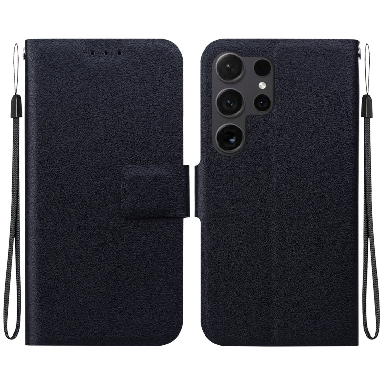 For Samsung Galaxy S25 Ultra 5G Ultra-thin Voltage Magnetic Buckle Leather Phone Case(Black) - Galaxy S25 Ultra 5G Cases by PMC TechLife | Online Shopping South Africa | PMC TechLife | Buy Now Pay Later Mobicred