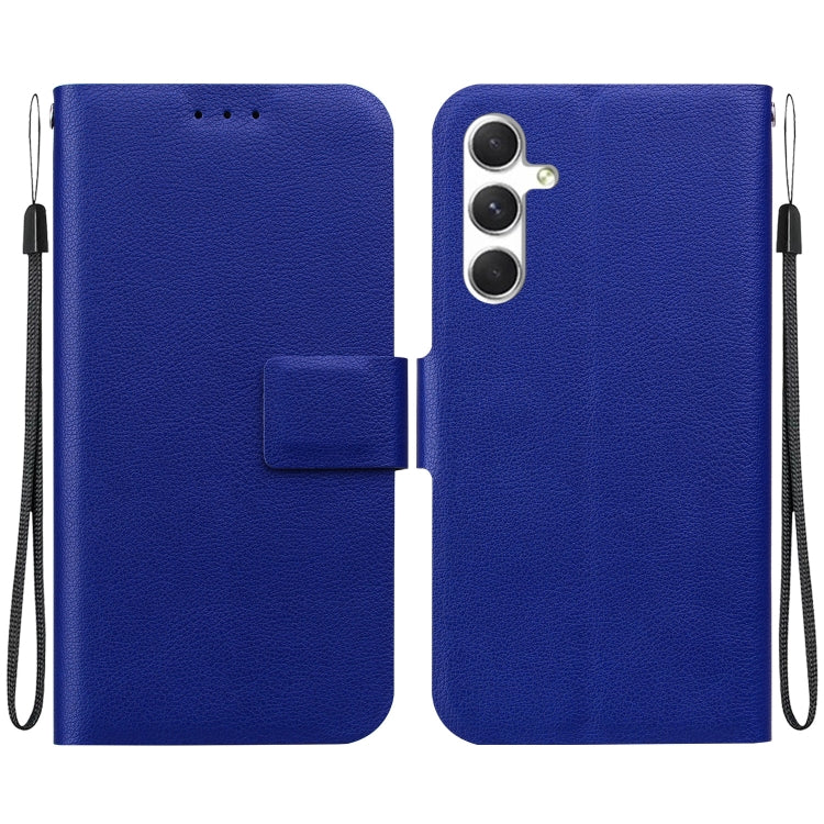 For Samsung Galaxy S25 5G Ultra-thin Voltage Magnetic Buckle Leather Phone Case(Blue) - Galaxy S25 5G Cases by PMC TechLife | Online Shopping South Africa | PMC TechLife | Buy Now Pay Later Mobicred