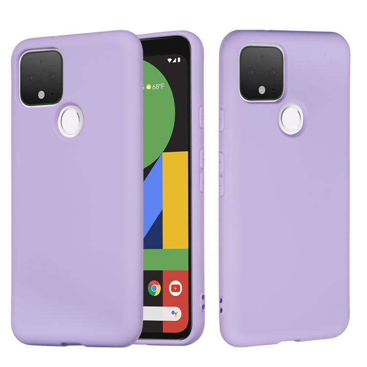 For Google Pixel 5 Pure Color Liquid Silicone Shockproof Full Coverage Case(Purple) - Google Cases by PMC TechLife | Online Shopping South Africa | PMC TechLife | Buy Now Pay Later Mobicred