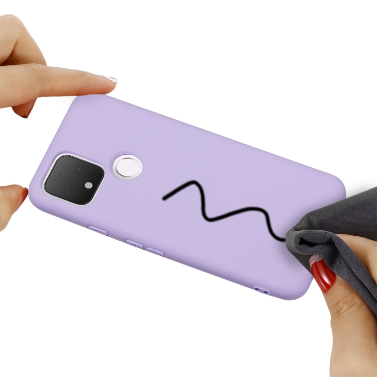 For Google Pixel 5 Pure Color Liquid Silicone Shockproof Full Coverage Case(Purple) - Google Cases by PMC TechLife | Online Shopping South Africa | PMC TechLife | Buy Now Pay Later Mobicred
