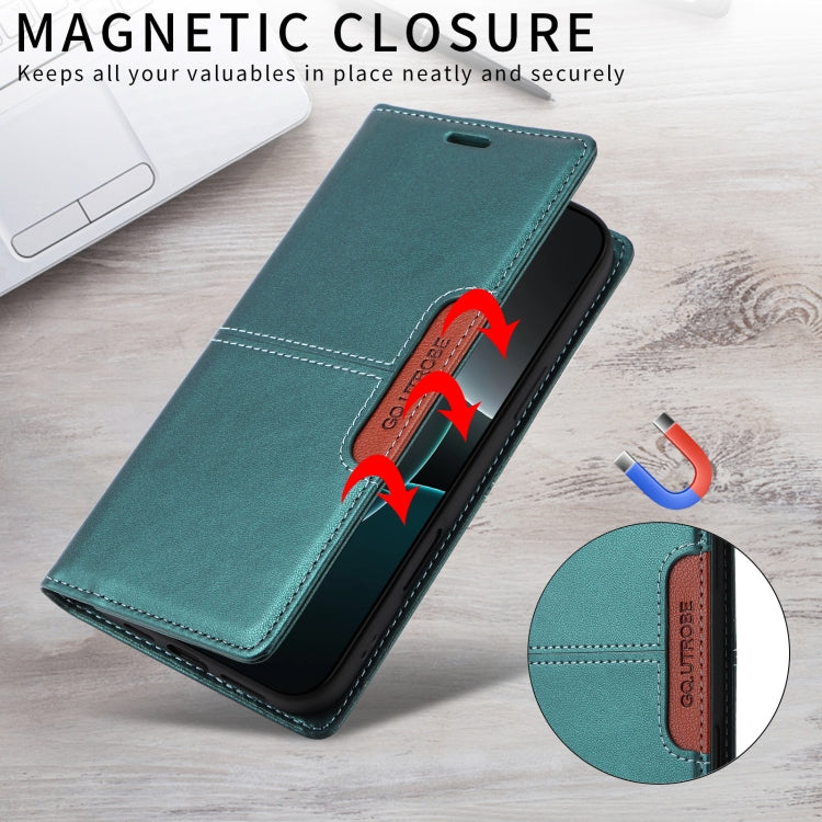 For iPhone 16 Pro GQUTROBE G01 RFID Anti-theft Leather Phone Case(Green) - free shipping - PMC Jewellery - Order now!