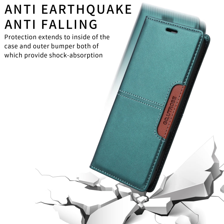 For iPhone 16 Pro GQUTROBE G01 RFID Anti-theft Leather Phone Case(Green) - free shipping - PMC Jewellery - Order now!