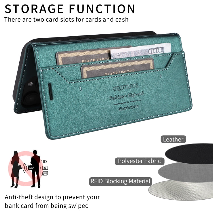 For iPhone 16 Pro GQUTROBE G01 RFID Anti-theft Leather Phone Case(Green) - free shipping - PMC Jewellery - Order now!