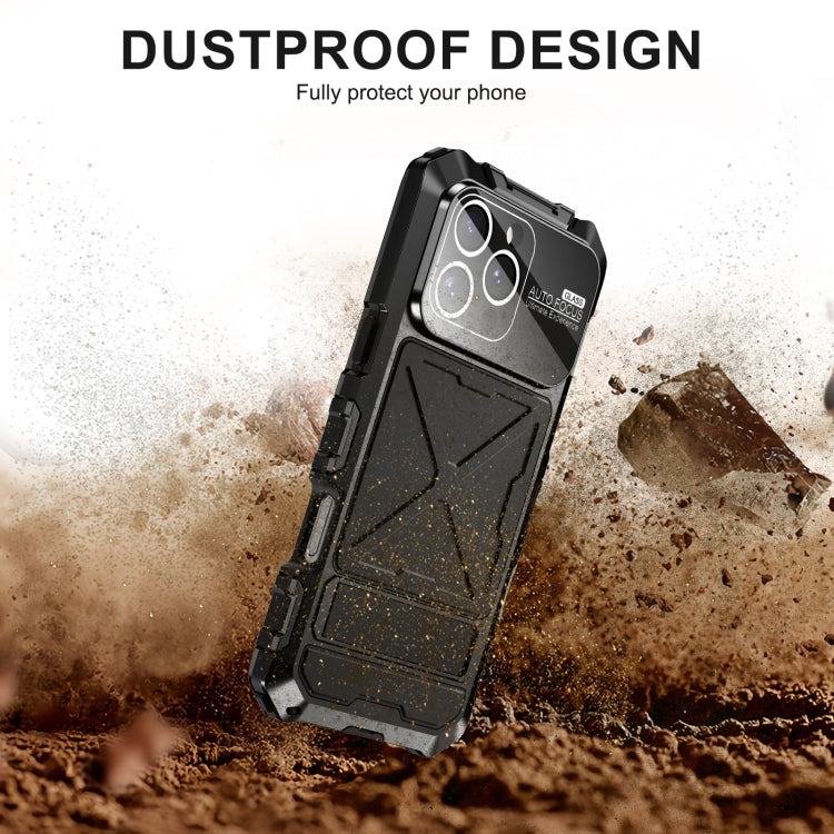 For iPhone 16 Pro R-JUST Life Waterproof Dustproof Shockproof Phone Case(Black) - free shipping - PMC Jewellery - Order now!