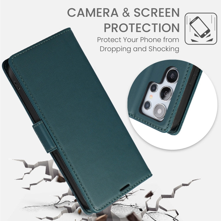 For Samsung Galaxy S25 Ultra 5G Side Buckle RFID Anti-theft Leather Phone Case(Green) - Galaxy S25 Ultra 5G Cases by PMC TechLife | Online Shopping South Africa | PMC TechLife | Buy Now Pay Later Mobicred