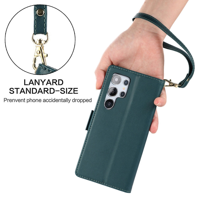 For Samsung Galaxy S25 Ultra 5G Side Buckle RFID Anti-theft Leather Phone Case(Green) - Galaxy S25 Ultra 5G Cases by PMC TechLife | Online Shopping South Africa | PMC TechLife | Buy Now Pay Later Mobicred