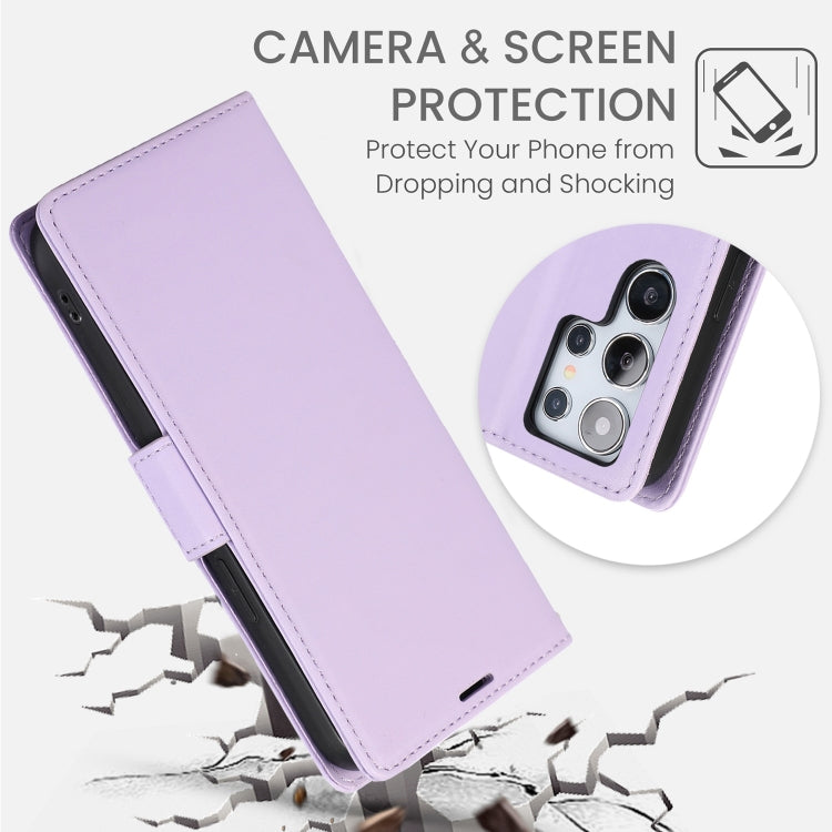 For Samsung Galaxy S25 Ultra 5G Side Buckle RFID Anti-theft Leather Phone Case(Light Purple) - Galaxy S25 Ultra 5G Cases by PMC TechLife | Online Shopping South Africa | PMC TechLife | Buy Now Pay Later Mobicred