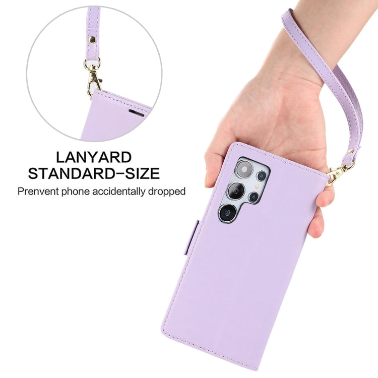 For Samsung Galaxy S25 Ultra 5G Side Buckle RFID Anti-theft Leather Phone Case(Light Purple) - Galaxy S25 Ultra 5G Cases by PMC TechLife | Online Shopping South Africa | PMC TechLife | Buy Now Pay Later Mobicred