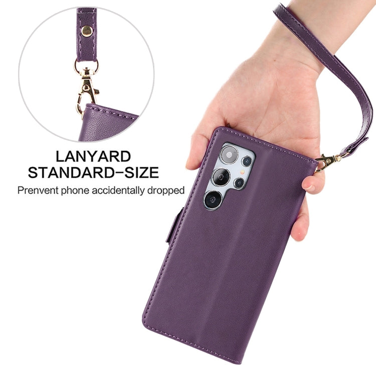 For Samsung Galaxy S25 Ultra 5G Side Buckle RFID Anti-theft Leather Phone Case(Dark Purple) - Galaxy S25 Ultra 5G Cases by PMC TechLife | Online Shopping South Africa | PMC TechLife | Buy Now Pay Later Mobicred