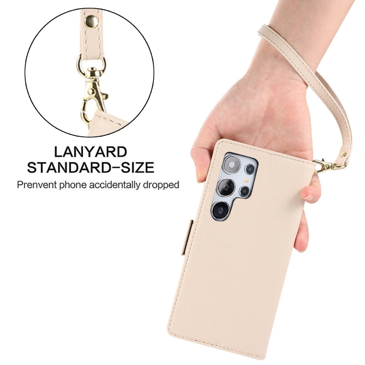 For Samsung Galaxy S25 Ultra 5G Side Buckle RFID Anti-theft Leather Phone Case(Apricot) - free shipping - PMC TechLife - Order now!