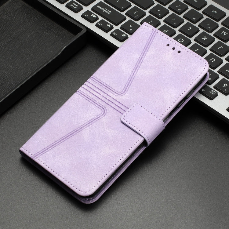 For Samsung Galaxy S25 5G Triangle Solid Color Leather Phone Case(Purple) - Galaxy S25 5G Cases by PMC TechLife | Online Shopping South Africa | PMC TechLife | Buy Now Pay Later Mobicred