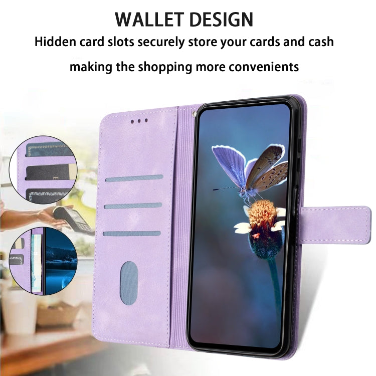 For Samsung Galaxy S25+5G Triangle Solid Color Leather Phone Case(Purple) - Galaxy S25+ 5G Cases by PMC TechLife | Online Shopping South Africa | PMC TechLife | Buy Now Pay Later Mobicred