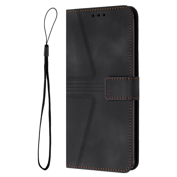 For Samsung Galaxy S25 Ultra 5G Triangle Solid Color Leather Phone Case(Black) - Galaxy S25 Ultra 5G Cases by PMC TechLife | Online Shopping South Africa | PMC TechLife | Buy Now Pay Later Mobicred